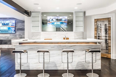 Inspiration for a contemporary home bar remodel in New York