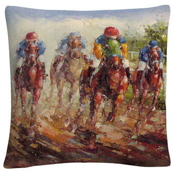 Rio 'Kentucky Derby' 16"x16" Decorative Throw Pillow