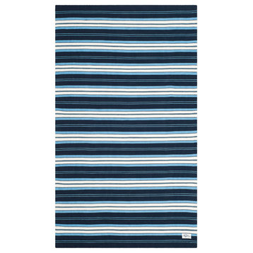 Lauren Ralph Lauren Leopold Stripe Rug, LRL2462, Navy, 5'x8'