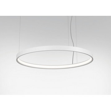 Akari Modern Circular Ring LED Chandelier, White, 3 Rings 16" 24" 32"