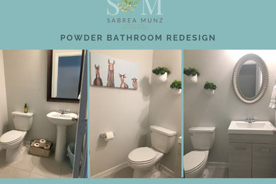 Inspiration for a small transitional powder room in Houston.