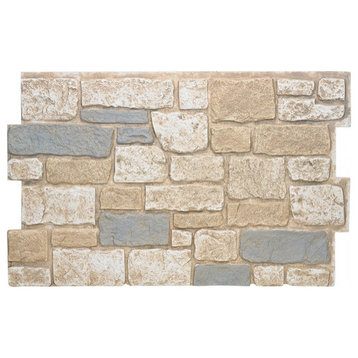 Fieldstone Faux Stone Wall Panel, Vanilla Cream, 24"x48" Wall Panel
