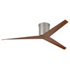 Eliza-H 3 Blade Hugger Paddle Ceiling Fan, Brushed Nickel, Walnut Blades