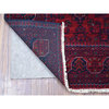 Pure Wool Afghan Khamyab With Natural Dyes Hand Knotted Deep Red Rug, 4'x5'10"