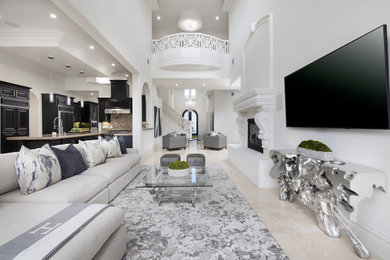Design ideas for an expansive transitional home design in Las Vegas.