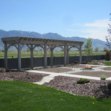 Timber Frame Trellis Garden Arbor Installed For Garden