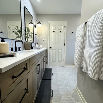 Elegant Rustic Luxe Bathroom renovation.