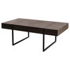 GDF Studio Oladrin Black Sonoma Oack Laminated Hardwood Coffee Table