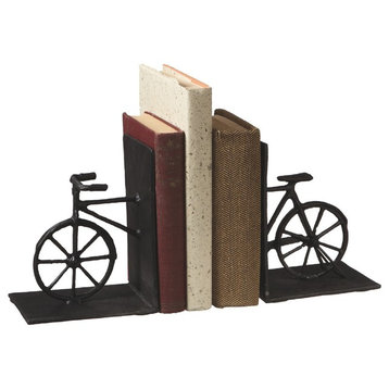 Cast Iron Vintage Bicycle Shaped 10.5 Inch Bookends