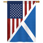 Breeze Decor - US Scotland Friendship Flags of the World, Everyday Vertical House Flag 28"x40" - US Friendship House Flag