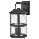 HInkley - Hinkley Lakehouse Medium Wall Mount Lantern, Black - The look is relaxed, but the components of Lakehouse are quietly satisfying. Lakehouse features a distressed, Aged Zinc with Driftwood Gray and Black finish accompanied by clear seedy glass. Cast aluminum construction ensures Lakehouse will withstand for years. Blissfully simple, yet all the details are memorable.