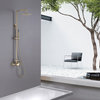 2 Function Outdoor Shower Brass with Handheld Shower, Brushed Gold