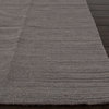 Flat Weave Solid Pattern Gray /Black Wool Handmade Rug - NU09, 5x8