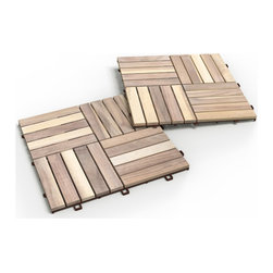 REAL WOOD Acacia Hardwood Deck Tiles - Deck Tiles And Planks