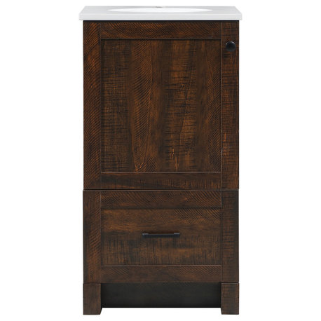 Home Living 19" Farmhouse Expresso-Light Bathroom Vanity