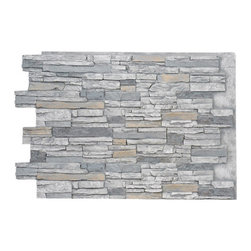 ALPINE FAUX DEEP STACKED STONE- 36"H x 48"W - Wall Panels