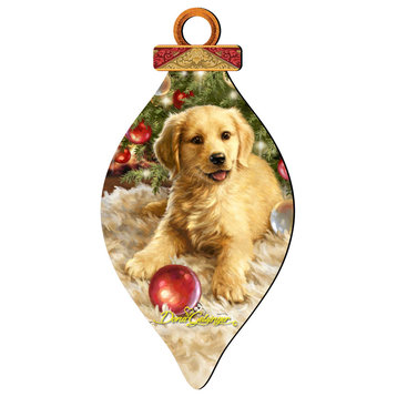 Christmas Puppy Ornament Cone