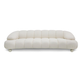 Divani Casa Duran Contemporary White Fabric 4-Seater Sofa ...