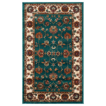 Safavieh Summit Collection SMT292 Rug, Teal/Ivory, 3' X 5'