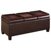 Coaster Contemporary Faux Leather Storage Ottoman With Reversible Trays