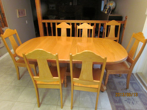 Honey Oak Table, Honey Oak Dining Room Table And Chairs