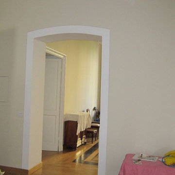 recupero fascia in graniglia su pavimento legno rovere a correre