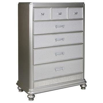 Ashley Furniture Coralayne 5 Drawer Chest in Silver
