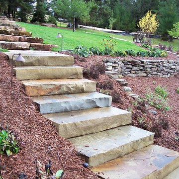Front entries, sidewalks, paths and steps