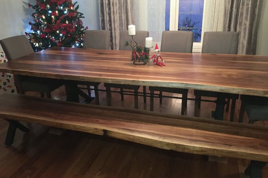 10 Ft Walnut Dining Table and Bench