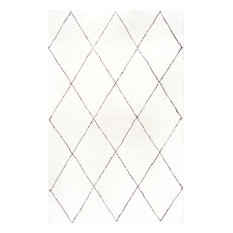 Hand-Tufted Geometric Moroccan Shag Rug, 8'x10'