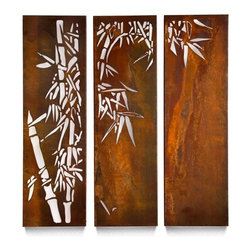 Bamboo Triptych Panel - Wall Stickers