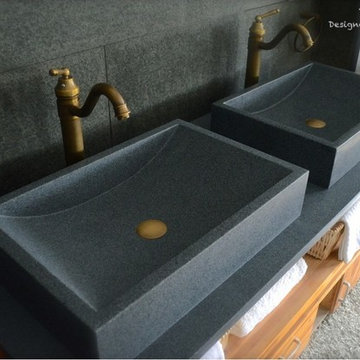 TORRENCE 23"X16" TRENDY GRAY GRANITE BATHROOM VESSEL SINK
