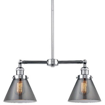 Innovations Lighting 209 Large Cone Large Cone 2 Light 21"W - Polished Chrome /