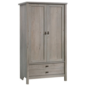 Pemberly Row 1-Drawer and 1-Shelf Engineered Wood Armoire in Oak