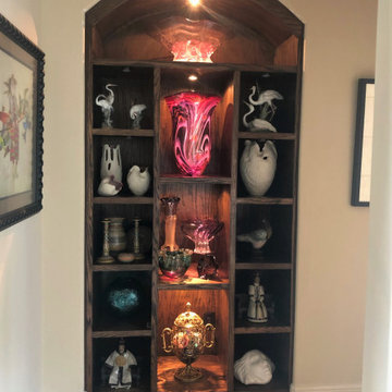 Arch Top Oak Curio Built-in