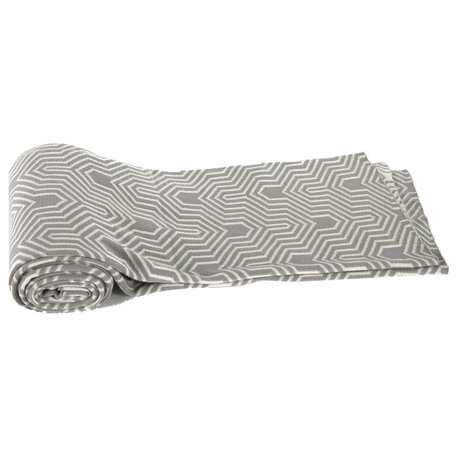 Sasha Throw Blanket, Gray and White