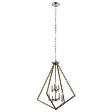 Modern Farmhouse Eight Light Chandelier in Distressed Antique Gray Finish
