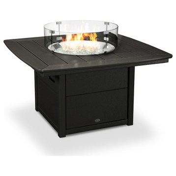 Polywood 42" Nautical Fire Pit Table, Black