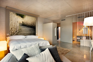 Inspiration for a contemporary bedroom remodel in Other
