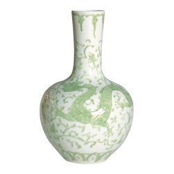 Belle & June - Celadon Dragon Lotus Globular Vase - Vases