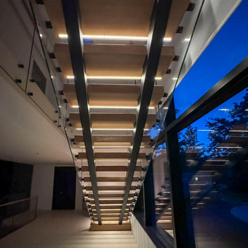 Project #126 | Contemporary Staircases with Integrated LEDs & Glass Railing