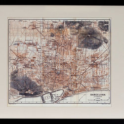 Ward Maps - Vintage Reproduction Map of Barcelona - Artwork