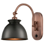 Innovations Lighting - Adirondack Sconce, Antique Copper, Matte Black, Incandescent - A truly dynamic fixture, the Ballston fits seamlessly amidst most decor styles. Its sleek design and vast offering of finishes and shade options makes the Ballston an easy choice for all homes.