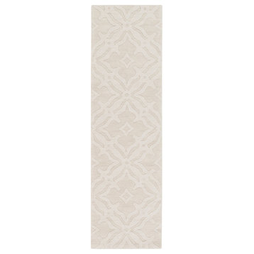 Metro Solid and Border Beige Area Rug, 2'3"x8' Runner