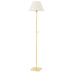 Hudson Valley Lighting - Leeds 1-Light Floor Lamp by Mark D. Sikes, Aged Brass - Simplistic design, perfect proportion and timeless materials come together in Leeds. In each style, a crisp linen shade floats effortlessly in a slim metal frame for an understated effect. Available as a wall sconce, plug-in wall sconce, table lamp and floor lamp.