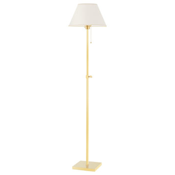 Leeds 1-Light Floor Lamp by Mark D. Sikes, Aged Brass