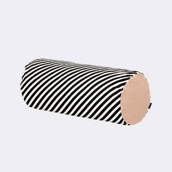 Black Stripe Cylinder 30 x 18 cm Cushion - Decorative Pillows