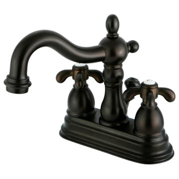 Two Handle 4" Centerset Lavatory Faucet with Brass Pop-up KS1605TX