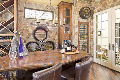 Home bar - transitional home bar idea in Dallas