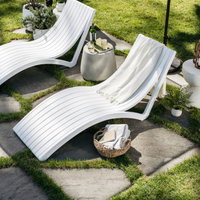 Slim Pool Chaise Sun Lounger, Set of 2, White
